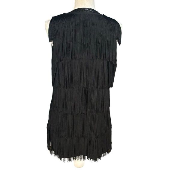 Berek Vest Size Small Fringe Black Sleeveless Boho Western Festival Layering - Picture 2 of 11